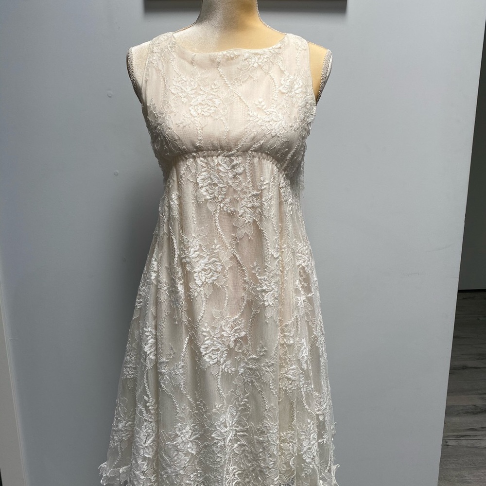 Nina Ricci ivory cream sleeveless lace dress, 34 - Picture 7 of 9